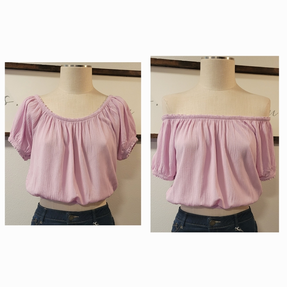 SELF💚E Off-Shoulder Crop Top, NWT